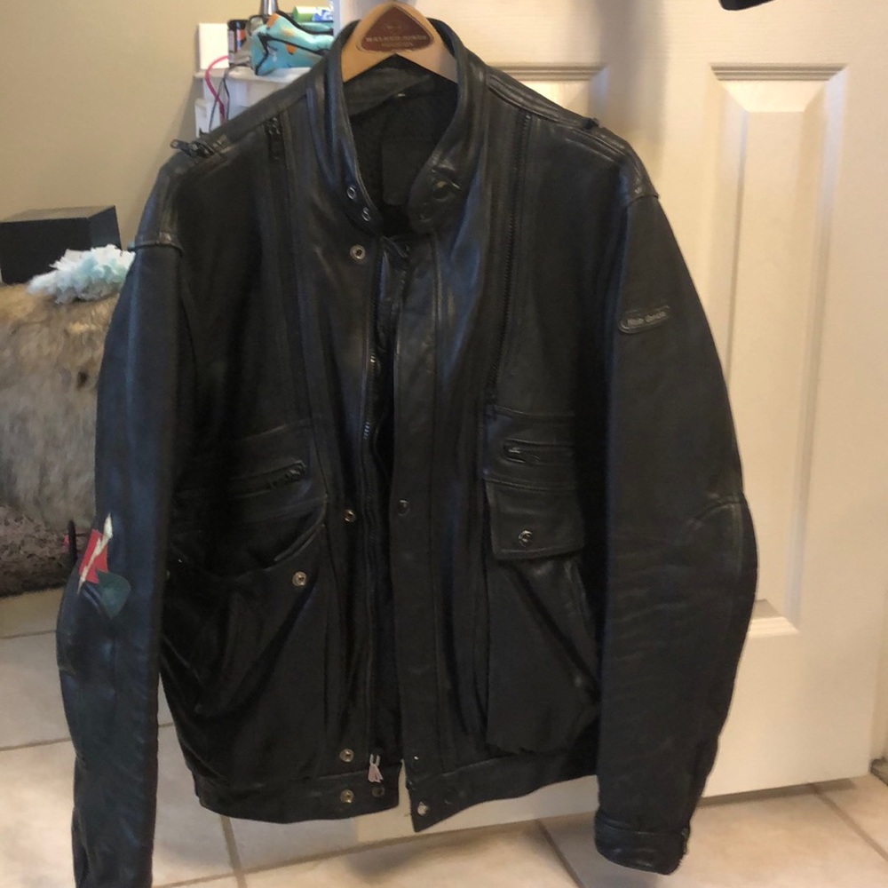 Leather motorcycle jacket